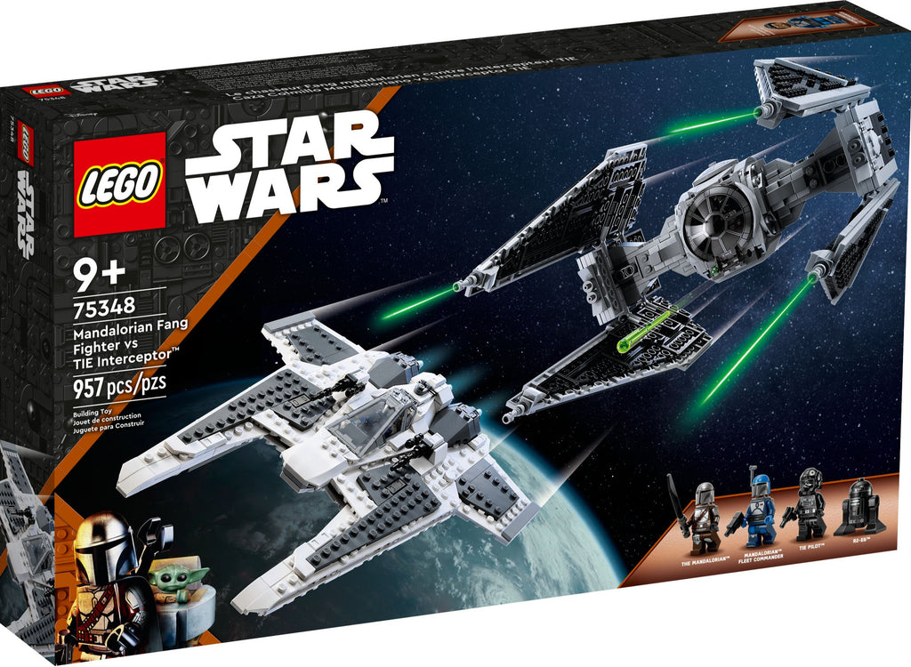 LEGO Star Wars 75348 Mandalorianischer Fang Fighter und TIE Interceptor mit Minifiguren