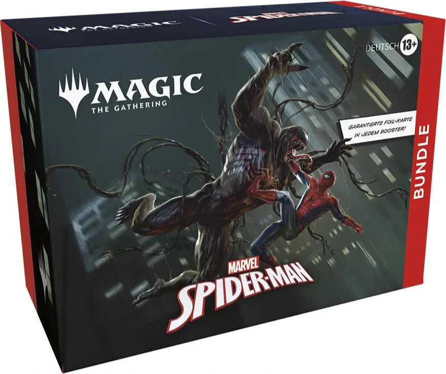 Magic the Gathering Marvel Spider-Man Fat Pack Bundle Deutsch mit 9 Boostern, Deckbox und Zubehör