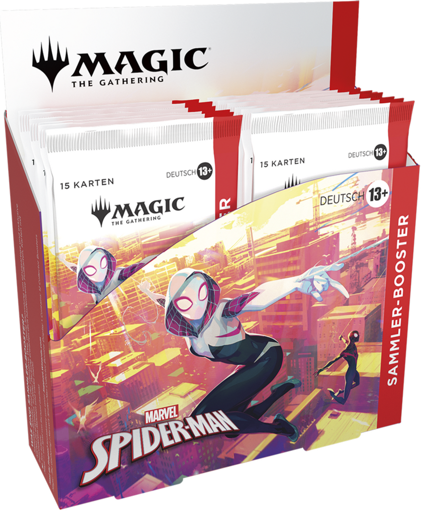 Magic the Gathering Marvel Spider-Man Sammler Display Deutsch mit 12 Collector Boostern