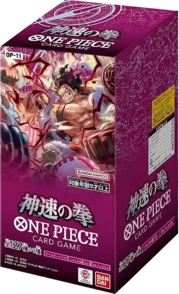 One Piece Card Game – A Fist of Divine Speed OP-11 Booster Display mit 24 Packs auf Japanisch