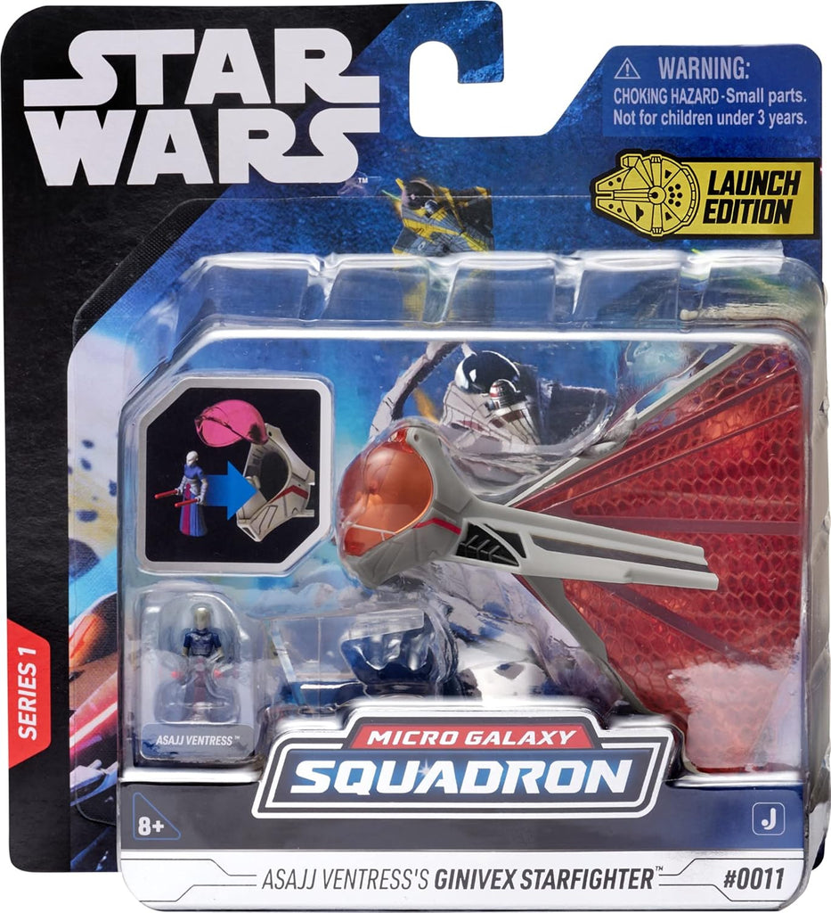 Star Wars Micro Galaxy Squadron – Asajj Ventress’ Ginivex Starfighter mit Figur