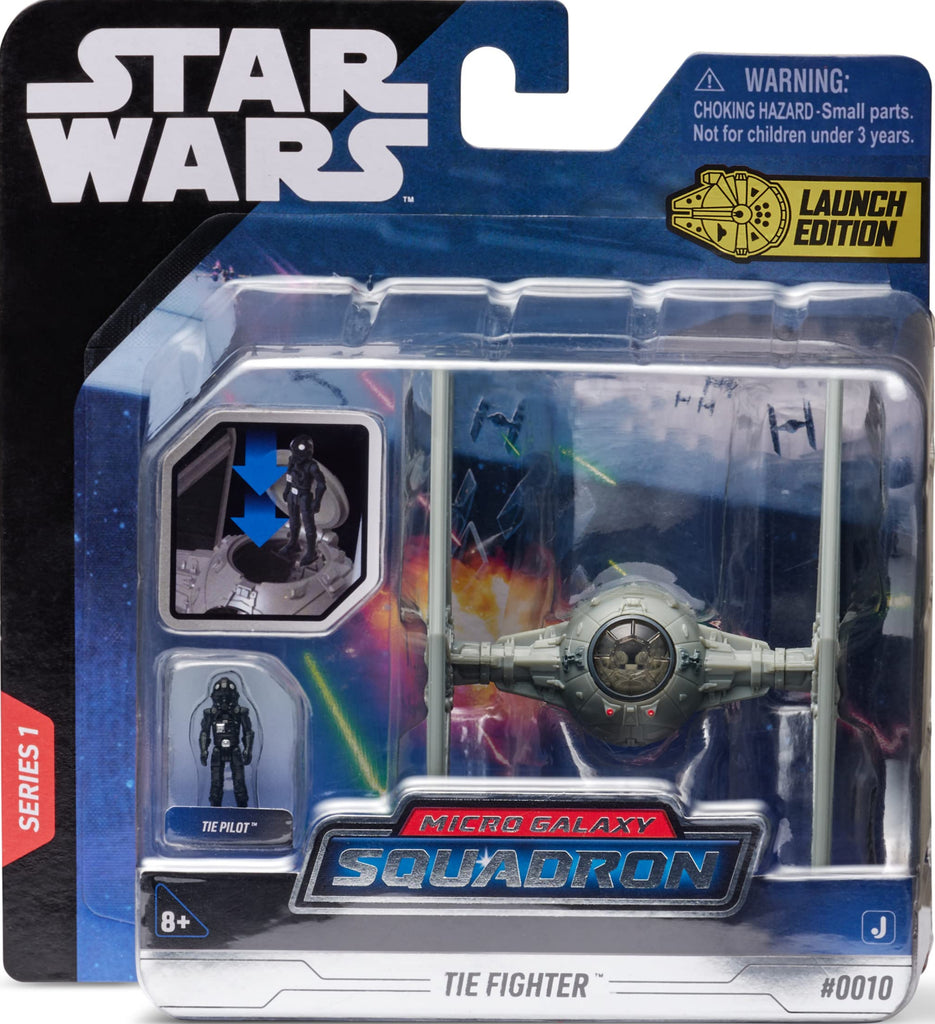 Star Wars Micro Galaxy Squadron – TIE Fighter mit Pilotfigur und beweglichen Teilen